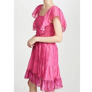 Figue Estella Dress in Panther Pink Flutter Sleeve Size Small
